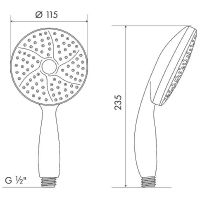 Ручной душ Melodia della vita Standard Хром арт-MKP20560BL — фото 2, Лейки для душа