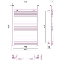 Водяной полотенцесушитель Сунержа Аркус 800х500 Золото арт-03-0251-8050 — фото 3, Водяные полотенцесушители