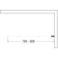 Шторка на ванну AQUAme 80 R профиль Черный матовый стекло прозрачное арт-AQM2858-R — фото 3, Неподвижные шторки для ванной