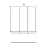 Шторка на ванну Bas Тесса 140 профиль Белый стекло прозрачное арт-ШТ00070 — фото 3, Шторки для ванной раздвижные