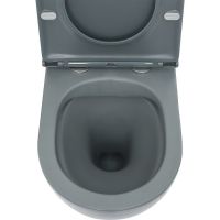 Унитаз AQUAme подвесной Серый с сиденьем Микролифт арт-AQM2002MGR — фото 4, Подвесные унитазы