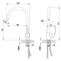 Смеситель для кухни Lemark Plus Strike Хром арт-LM1105C — фото 2, Смесители для кухни