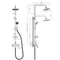 Душевая система Rossinka Хром арт-A35-45 — фото 2, Душевые стойки