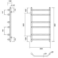 Водяной полотенцесушитель Domoterm Лаура П6 500x800-500 АБР Античная бронза арт-ЛаураП6500x800-500АБР — фото 2, Водяные полотенцесушители