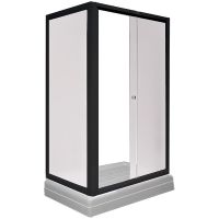 Душевой уголок Radomir Верчелли 120x80 R профиль Черный стекло матовое арт-1-03-6-2-0-0121 — фото 1, Прямоугольные душевые уголки