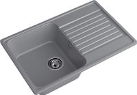 GRANFEST Мойка QUARZ 78 1-чаша+крыло 740*480мм темно-серый арт.GF-Z- арт-78 темно-серый — фото 2, Кухонные мойки