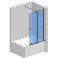 Шторка на ванну AQUAme 120 профиль Хром стекло прозрачное арт-AQM6601-2 — фото 5, Шторки для ванной раздвижные