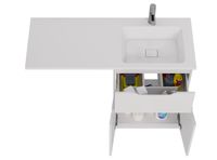 Тумба Vega, 60 см, напольная, 1 ящик, 2 дверцы, белый глянец арт-99.0450 — фото 13, Тумбы под раковину