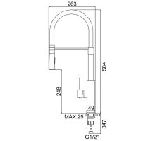 Смеситель для кухни Accoona Хром Черный арт-A4890F-1 — фото 5, Смесители для кухни