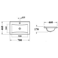 Товар: Раковина Bond 70 Белая глянцевая арт-S05-700 - фото 8 Раковина Bond 70 Белая глянцевая арт-S05-700 — фото 8, Раковины встраиваемые сверху