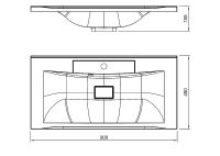 Раковина Florentina Прима 90 Белая арт-10.010.00900.001 — фото 2, Раковины встраиваемые сверху