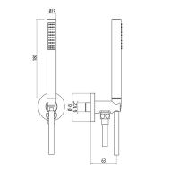 Душевой гарнитур Gattoni Хром арт-KTC01/PDC0 — фото 2, Душевые гарнитуры на штанге