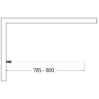 Шторка на ванну AQUAme 80 L профиль Черный матовый стекло прозрачное арт-AQM2859-L — фото 2, Неподвижные шторки для ванной