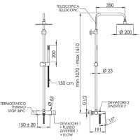 Душевая система Remer Elegance с термостатом Хром арт-EQ34A7MDMD20 — фото 2, Душевые стойки