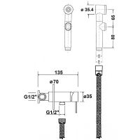 Гигиенический душ со смесителем AQUAme Хром арт-AQM6001CR — фото 2, Гигиенические души