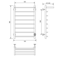 Электрический полотенцесушитель Comfysan Scola EC-8 80x50 с полкой Черный матовый арт-016999 — фото 2, Электрические полотенцесушители