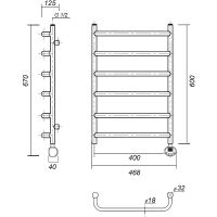 Электрический полотенцесушитель Domoterm Стефано П6 400x600 ER Хром арт-СтефаноП6400x600ER — фото 3, Электрические полотенцесушители