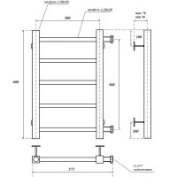 Водяной полотенцесушитель Point Вега П5 500x600 с боковым подключением Хром арт-PN71556 — фото 5, Водяные полотенцесушители