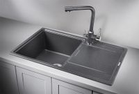 Granula- (ЧЁРНО-СЕРЫЙ), кухонная мойка, кварц арт-7804, ГРАФИТ — фото 2, Кухонные мойки