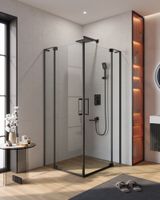 Душевой уголок CEZARES арт-SLIDER-AH-2-80/90-90/100-C-NERO — фото 1, Прямоугольные душевые уголки