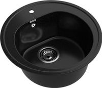 GRANFEST Мойка RONDO 510 1-чаша D-508мм черный арт.GF- арт-R-510 черный — фото 1, Кухонные мойки
