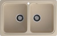 GRANFEST Мойка STANDART 780K 2 чаши 780*510мм кашемир арт.GF- арт-S-780K кашемир — фото 2, Кухонные мойки