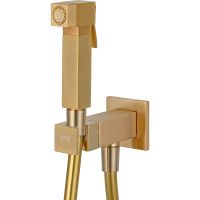 Товар: Гигиенический душ со смесителем Remer Qubica Золото брашированное арт-Q64BG - фото 1 Гигиенический душ со смесителем Remer Qubica Золото брашированное арт-Q64BG — фото 1, Гигиенические души
