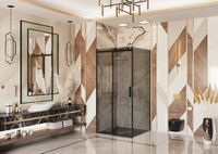 Душевой уголок Ambassador Benefit 120x80 профиль Черный стекло тонированное арт-19022201HBB-80HBB — фото 8, Прямоугольные душевые уголки