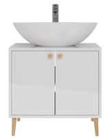 Тумба LUNO, 60см, напольная, 2дв., белый глянец, под ум. Триумф арт-99.2001 — фото 5, Тумбы под раковину