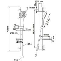 Душевой гарнитур Swedbe Hermes Черный матовый арт-5110B — фото 4, Душевые гарнитуры на штанге