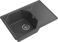 GRANFEST Мойка UNIQUE 740L 1-чаша+крыло 740*500мм графит арт.GF- арт-U-740L графит — фото 1, Кухонные мойки