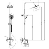 Душевая система Rossinka Хром арт-S35-46 — фото 2, Душевые стойки