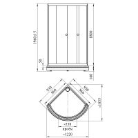 Душевой уголок Radomir Найт 90x90 профиль Черный стекло прозрачное арт-1-03-6-0-0-0010 — фото 2, Душевые уголки четверть круга