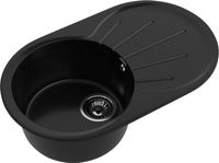 GRANFEST Мойка RONDO 750L 1-чаша+крыло 750*460мм черный арт.GF- арт-R-750L черный — фото 1, Кухонные мойки