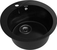 GRANFEST Мойка RONDO 480 1-чаша D-475мм черный арт.GF- арт-R-480 черный — фото 1, Кухонные мойки