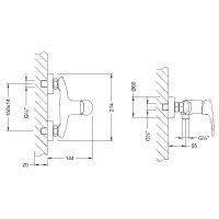 Смеситель для душа Lemark Linara Хром арт-LM0403C — фото 2, Смеситель для душа