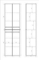 Пенал ALMI, 50 см, подвесной/напольный, 4 дверцы, 4 стеклянные полки, белый глянец арт-99.0209 — фото 2, Пеналы для ванной комнаты