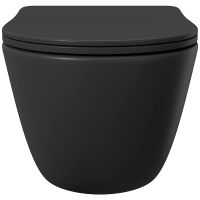 Унитаз Aqueduto Ovo подвесной Черный матовый с сиденьем Микролифт арт-OVO0140 — фото 7, Подвесные унитазы