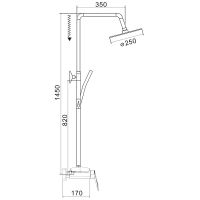 Душевая система Rose R11H Черная матовая арт-R1136H — фото 3, Душевые стойки