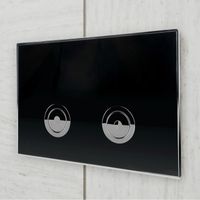 Клавиша смыва для пневматической инсталляции Point Венера, черный/хром, арт-PN44071BC — фото 1, Кнопки смыва