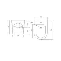 Биде напольное AQUATEK ОБЕРОН/ БЕТТА , 545*364*393 мм, цвет белый арт-AQ1276-00 — фото 2, Биде напольные