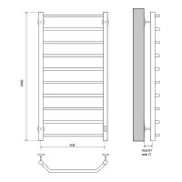 Электрический полотенцесушитель Melodia della vita Victory Electro Ferrum 50х100 П10 Ч арт-MTRVEF50100bk — фото 2, Электрические полотенцесушители