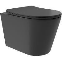 Унитаз Aqueduto Cone Plus подвесной Черный матовый с сиденьем Микролифт арт-CONT0240 — фото 1, Подвесные унитазы