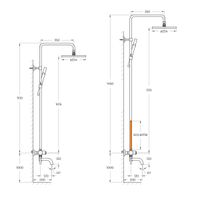 Удлинитель для душевой стойки CEZARES арт-ECO-EXT30-01 — фото 3, Кронштейны для верхнего душа