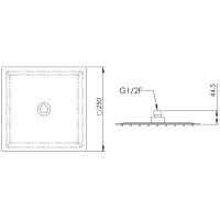 Верхний душ Remer Хром арт-357UFS25X — фото 2, Верхние души