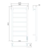 Электрический полотенцесушитель Larusso Астор П7 350х800 Черный арт-4670078536631 — фото 2, Электрические полотенцесушители