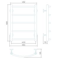 Водяной полотенцесушитель Larusso Классик П5 400x600 Хром арт-4670078535160 — фото 2, Водяные полотенцесушители