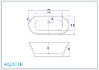 Ванна акриловая,отдельностоящая, AQUATEK ХОРСА 1680*760*580. В комплекте со сливом и ножками арт-AQ-5776 — фото 2, Акриловые ванны