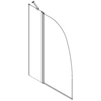 Шторка на ванну Azario Boston 100х140 профиль Хром стекло прозрачное арт-AZ-142 — фото 2, Шторки для ванной распашные