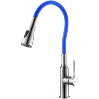 Смеситель для кухни Lemark Expert Нержавеющая сталь Синий арт-LM5082S-Blue — фото 1, Смесители для кухни